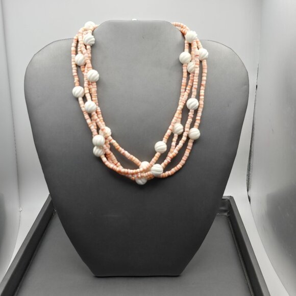 VTG Southwestern Oyster Shell Multi‑Strand Choker Necklace 13" 925 Tube Clasp - Picture 10 of 10